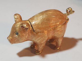 Monet Enamel Pig Keepsake Box
