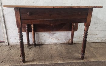 Pine And Chesrnut Swing Leg Bakers Table With Drawer