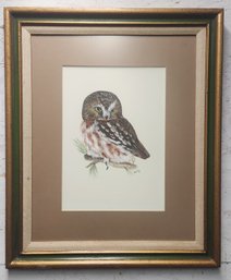 Painting Of Owl Signed Goostray