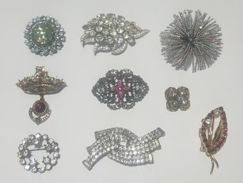 Lot Of Rhinestone Brooches Including Eisenberg Ice