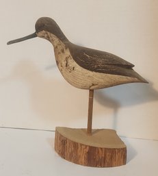 Carved Wooden Shore Bird Signed William E.Kirkpatrick