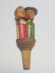 Carved Wooden Mechanical Bottle Stopper