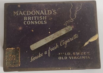 Macdonald's British Consoles Advertosing Cigarette Tin