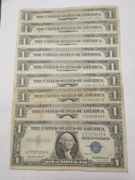 Nine 1957  Series Silver Certificates