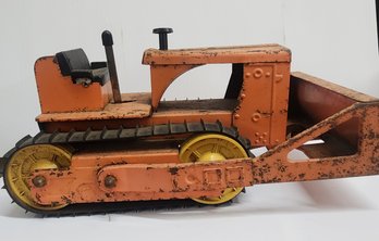 Nylint Orange Pressed Steel Toy Bulldozer