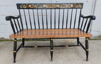 Stenciled Hitchcock Style Bench