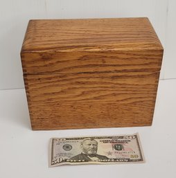 Large Oak Recipe File Box