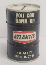 Old Stock Atlantic Sample Oil Can Bank (still Full)