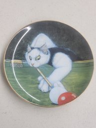 American Artists Can't With A Cue Limited Edition Collectors Plate By Zoe Stokes