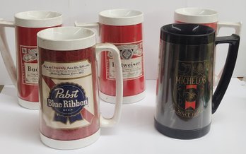 Five Vintage Thermo Sun Beer Mugs