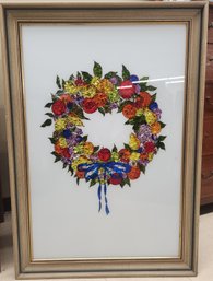 Festive Reverse On Glass And Foil Painting Of Ereath