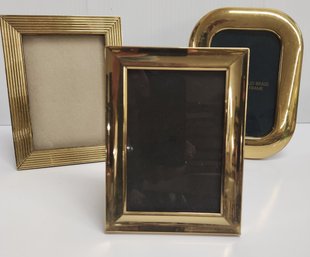 Three Good Quality Standing Brass Picture Frames
