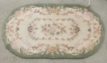 Oblong Floral Hooked Rug