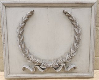 Antique Architectural Wreath  Decorated Panel
