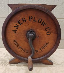 Ames Plow Company #1 Wooden Butter Churn With Cow Decoration