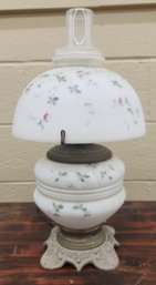 Hand Painted Victorian Electrified Oil Lamp