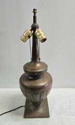 HANDEL Signed, Bronze Table Lamp With Incised Signature