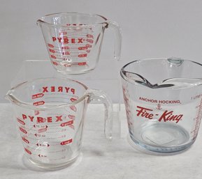 Fire King And Pyrex Mixing Cups