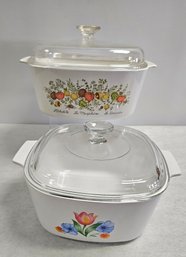 2 Vintage Covered Casseroles