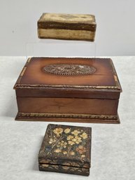 3 Vintage, Wooden Boxes