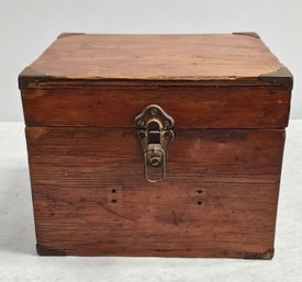 Vintage, Wooden Box With Brass Corners