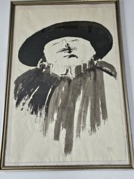 1962 Large- Leonard Baskin (1922 - 2000) Original Watercolor & Ink