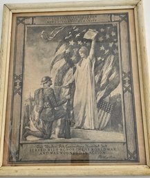 WW1 'columbia Gives To Her Son The Accolade Of The New Chivalry Of Humanity'