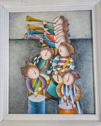 Joyce Roybal (1955 -) 'children' Original Oil Painting