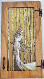 Unique, Signed Acrylic Painting Framed Under Door - Glass Front
