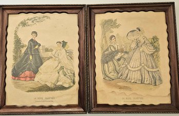 Lot Of 2 Parisian Fashion Prints