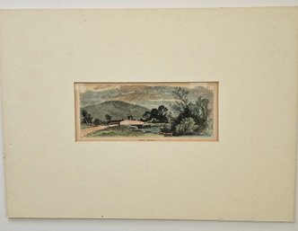 Original Hand Colored Engraving Of Lenox Station, Mass. With COA