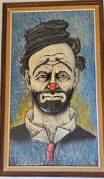 Large - Mid Century - 1969 Richter Artcraft 3-D Embossed Clown - Raised Art