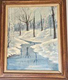 Large, Mid Century Original Painting On Board Signed 'stuart' Vanguard Studios With COA
