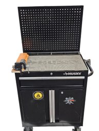 Husky Toolbox With Vice, Electrical Cord, Contents, Etc.