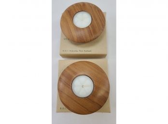 2 - New Zealand, Marc Zuckerman Design, Signed,  Wooden Candle Holders