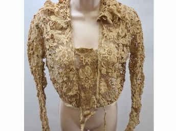 Antique Floral, Delicate Crochet Top