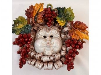 Italian Majolica Apolito Pottery Mask 12'