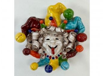 Italian Majolica Apolito Pottery Mask 9' Court Jester