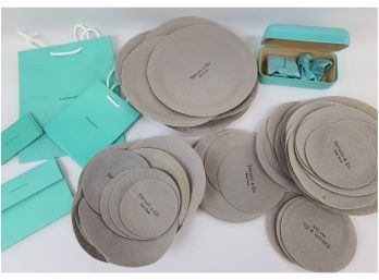 Lot Of Tiffany & Co. Bags, Sunglasses Case And Dish Felts
