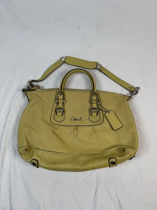 Coach Ashley Lime Green Leather Purse Convertible Satchel Bag
