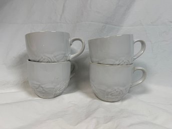 Christian Dior French Country Rose Oyster White Lot Of 4 Cups