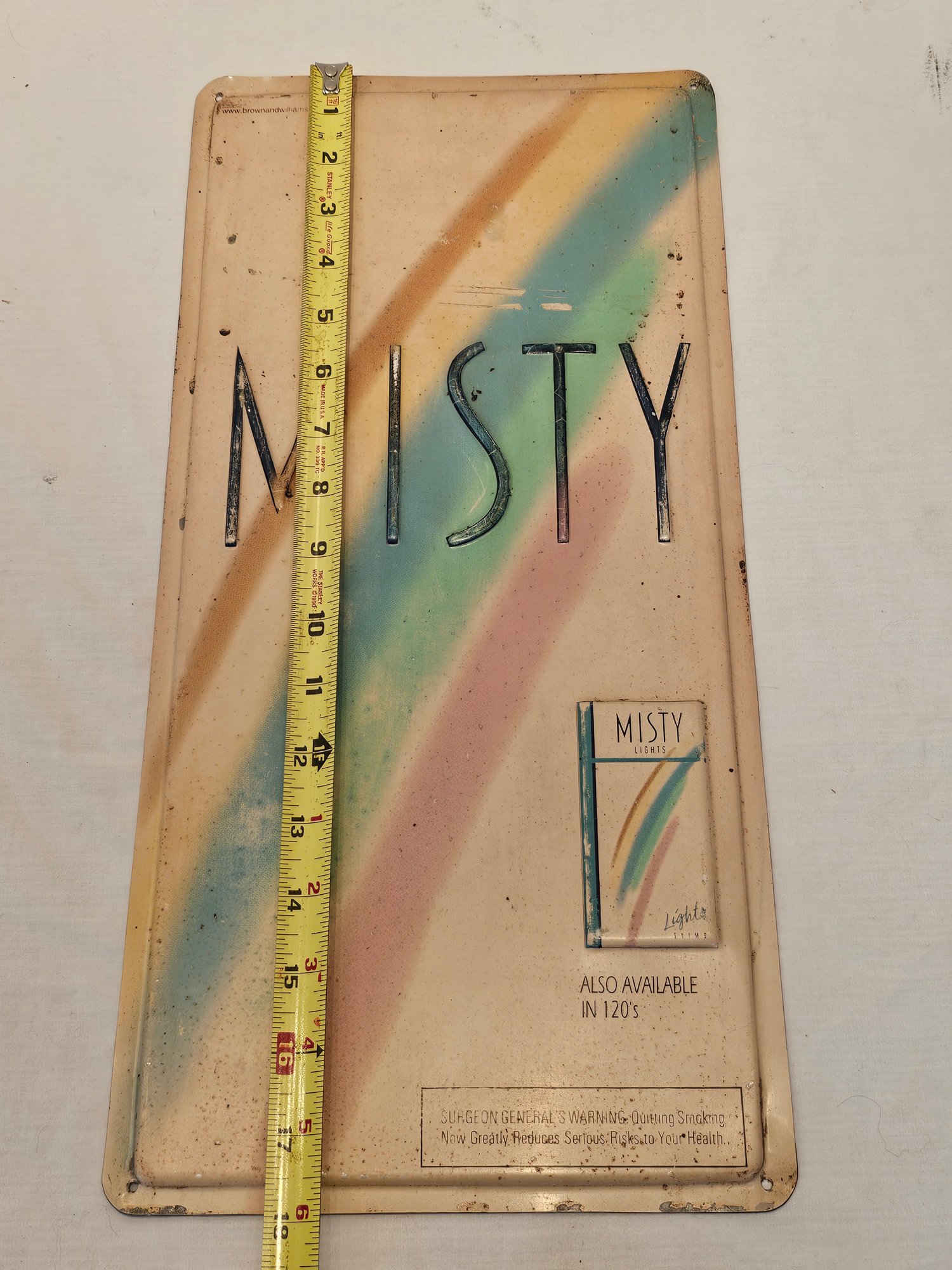 misty light cigarettes Misty Cigarettes Metal Advertising Sign #6381