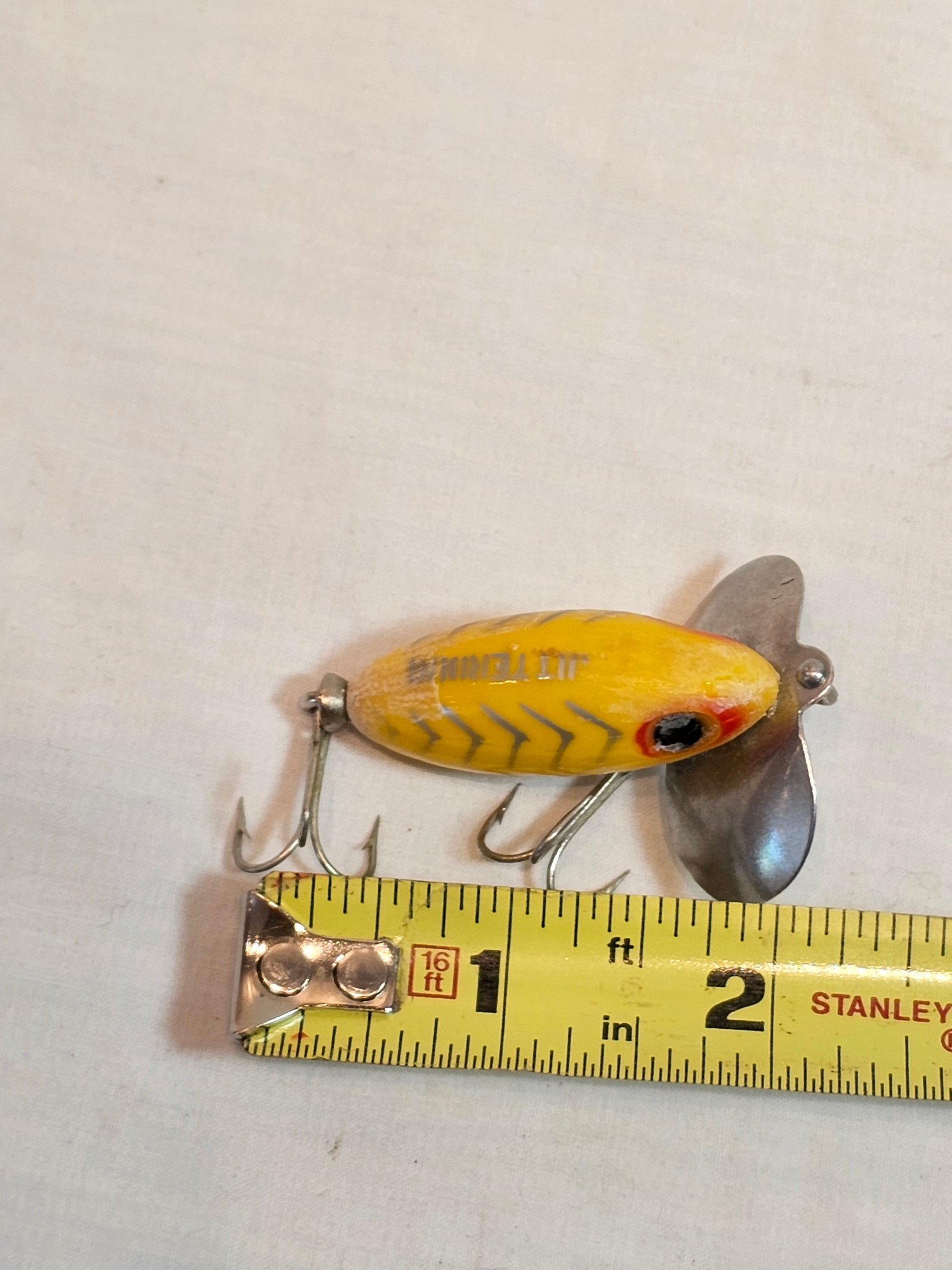 Fred Arbogast Yellow Jitterbug Vintage Fishing Lure #6527
