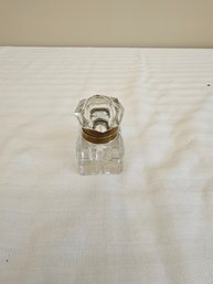 Glass With Brass Snap Inkwell