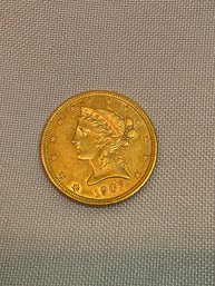 1907 D Five Dollar Gold Coin
