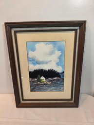 Framed Watercolor Signed Mary Leonard