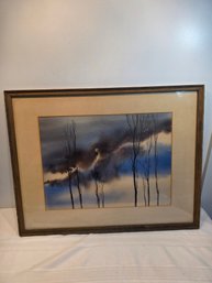 Watercolor Titled Birch Skies By Vincent Hartgen