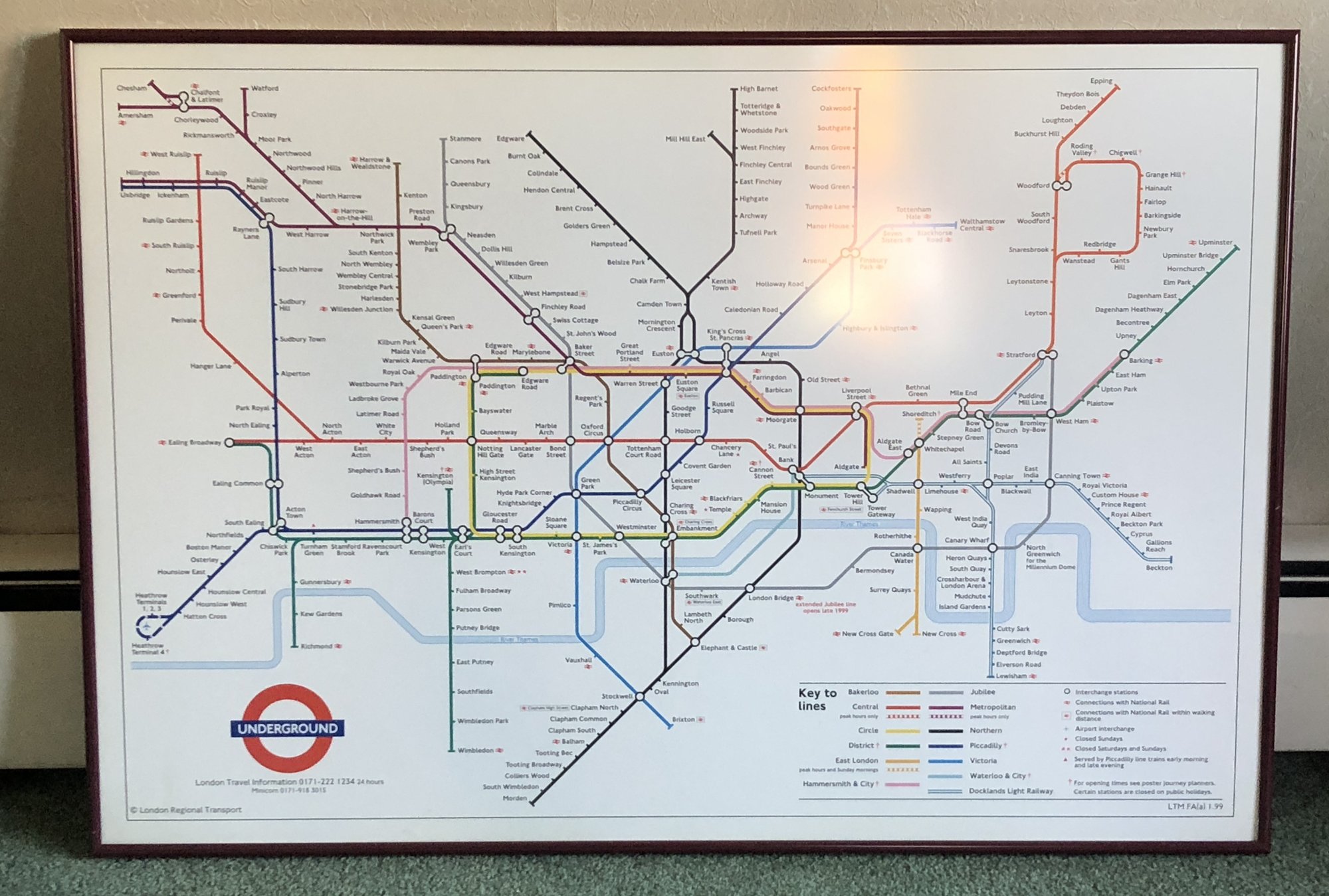 Large London Underground Subway Map #24834 | Auctionninja.com