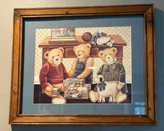 Picture Of 3 Bears In Wooden Frame