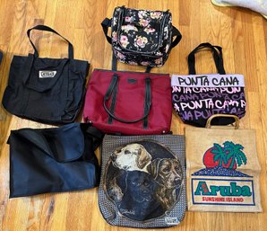 Lot Of 7 Tote Bags & Lunch Bag
